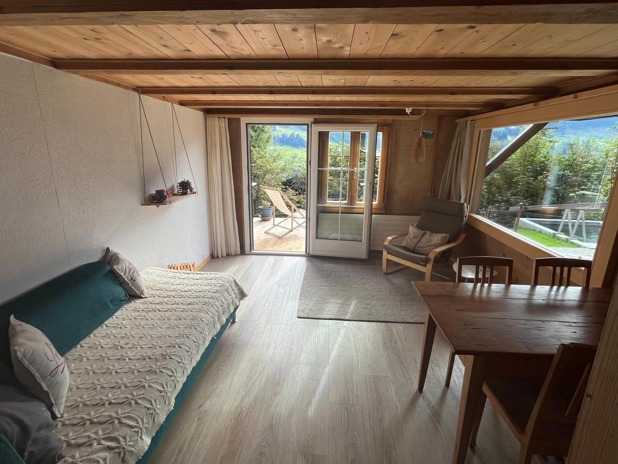 Chalet Sonnenheim, Wohnung Mit Panoramafenster Adelboden Exterior foto